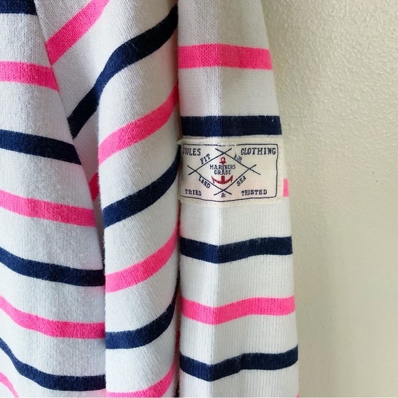 Joules Harbour Boat Neck Striped Breton Top in Neon Multi - Picture 5 of 11